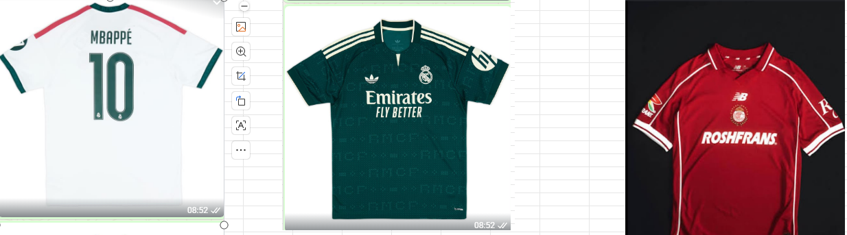 Mexico's three jerseys