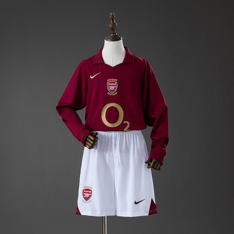 Retro Kids Arsenal 2005-2006 Home Long Sleeve